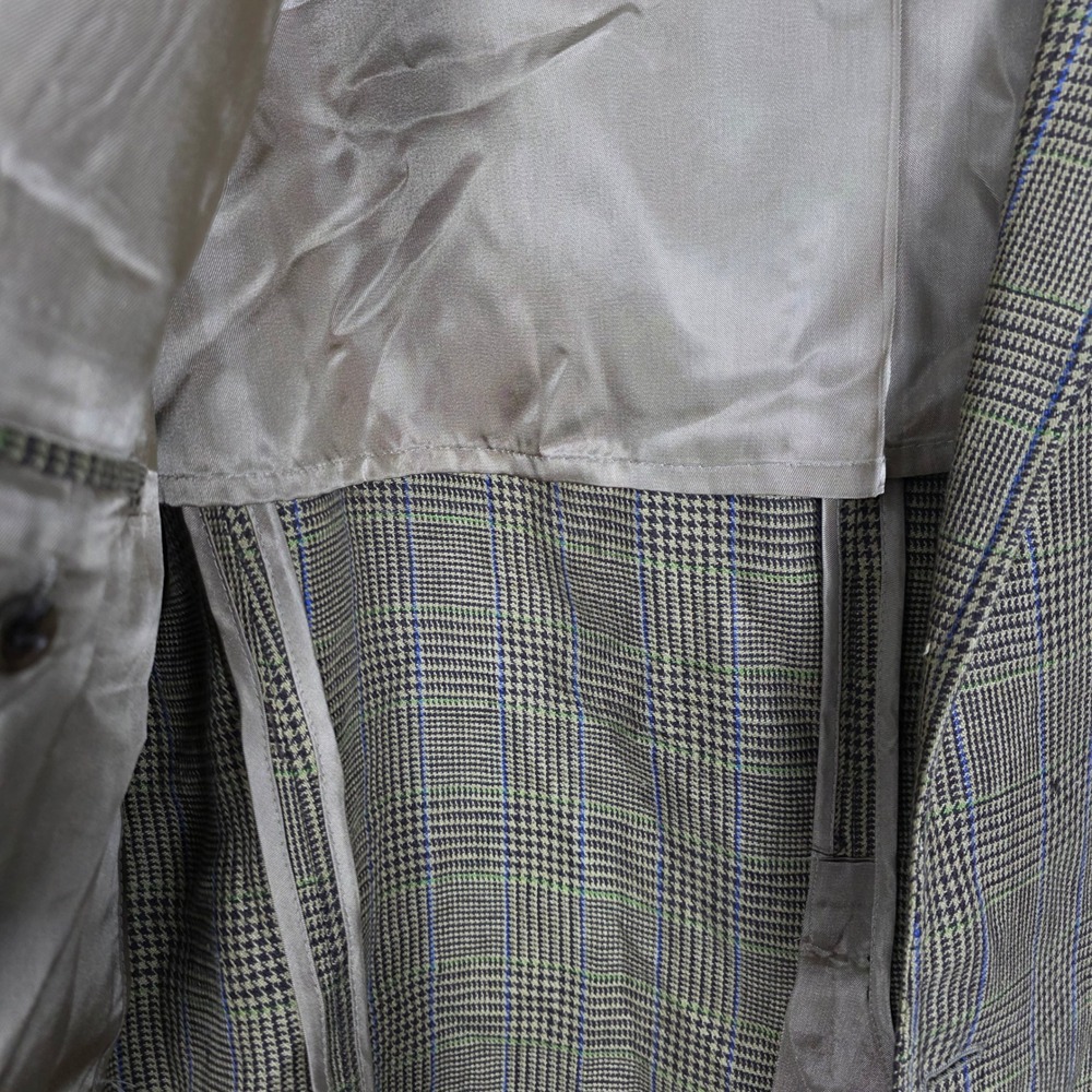 Lands End x Baird McNutt Irish Linen Plaid Sports Coat Blazer Mens 44R - Picture 6 of 9